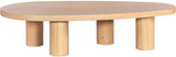 Beekman Coffee Table – Elegant Art Deco Design with Solid Wood, Oval Shape & Stylish Columnar Legs
