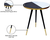 Reflection Iron End Table with Mirrored Top & Gold-Tipped Legs - Modern Minimalist Charm for Any Room