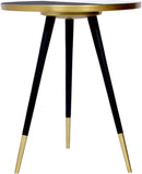 Reflection Iron End Table with Mirrored Top & Gold-Tipped Legs - Modern Minimalist Charm for Any Room