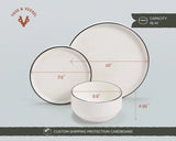 Kook 12-Piece Ceramic Dinnerware Set for 4