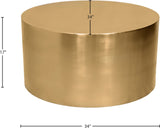 Cylinder Iron Round Coffee Table - Sleek Contemporary Design for Modern Living Spaces, 32" Diameter