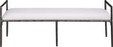 Axis - Linen Textured Cream Fabric Upholstered Bench