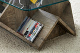 LORVIN 43" Tempered Glass Coffee Table
