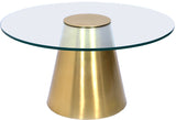 Glassimo Brushed Gold Contemporary Coffee Table with Elegant Glass Top – Chic Home Accent Piece