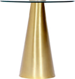Glassimo Elegant Contemporary End Table with Glass Top and Brushed Gold Finish for Chic Spaces