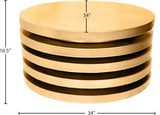 Levels Brushed Gold Contemporary Coffee Table - Luxe Iron Design for Elegant Living Room Décor