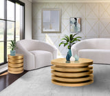 Levels Brushed Gold Contemporary Coffee Table - Luxe Iron Design for Elegant Living Room Décor