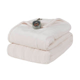 Heated Plush To Berber Electric Bedding Blanket, Ivory