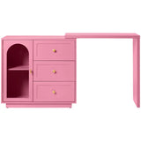 Extendable Vanity Desk 3 Drawer, 1 Door & 2 Door, Pink