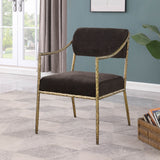 Bastille - Upholstered Dining Arm Chair (Set of 2) - Brass Frame
