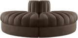Rummi - Velvet Performance Fabric Upholstered 2 Piece Rounded Modular Loveseat