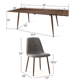 Odense & Oslo 95" Rectangle Dining Table Set for 8 (9-Piece)