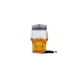 Skull Mason Jar with Lid, 4-Piece Set (2 skull Mason Jars & 2 Lids) 42oz, Clear