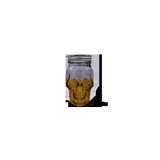 Skull Mason Jar with Lid, 4-Piece Set (2 skull Mason Jars & 2 Lids) 16oz, Smoke