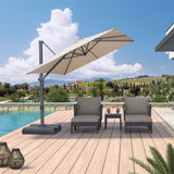 PURPLE LEAF Stepless Tilt Cantilever Umbrella Affordable Outdoor Patio Umbrella