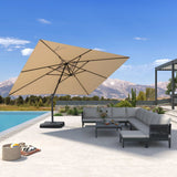 PURPLE LEAF Stepless Tilt Cantilever Umbrella Affordable Outdoor Patio Umbrella