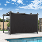 PURPLE LEAF Outdoor Pergola with Retractable Canopy Aluminum Shelter for Beach Porch Garden Shade Pavilion Pergola with Curtains