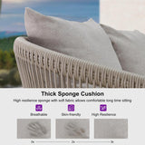 PURPLE LEAF Liviah 4-Piece Patio Conversation Set with Wicker Chairs and Cushions Sofa for Garden