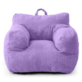 MAXYOYO Kids Bean Bag Chair, Corduroy Bean Bag Couch with Armrests for Children's Room (Dark Purple)
