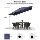 PURPLE LEAF Morden White Outdoor Umbrella Premium Aluminum Patio Cantilever Pool Sun Umbrellas