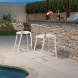 PURPLE LEAF Outdoor Bar Stool Set of 6, Wicker Chairs Bar Chairs with Cushion, All-Weather Patio Furniture kitchen stools