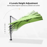PURPLE LEAF Pool Umbrella Outdoor Cantilever Umbrella with In-ground Base