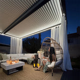PURPLE LEAF Athena Louvered Pergola Modern Grey Pergola with White Roof for Deck Backyard Garden
