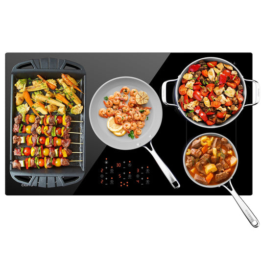 CIARRA 36 Inch Built-in Induction Cooktop 5 Burners 3700W with Booster Flexzone CABIH365BFF-OW