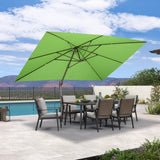 PURPLE LEAF Patio Cantilever Umbrella with Aluminum Offset Hanging for Pool Garden Deck