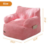 MAXYOYO Kids Bean Bag Chair, Stuffed Toddler Bean Bag Sofa with Filler Bean Bag Chair for Boys and Girls, Pink
