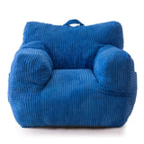 MAXYOYO Kids Bean Bag Chair, Corduroy Bean Bag Couch with Armrests for Children's Room (Blue)