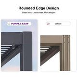 PURPLE LEAF Caesar Outdoor Louvered Pergola Patio Sun Shade Shelter with Adjustable Hardtop Patio Pergola Gray Frame White Roof