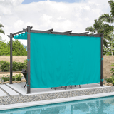 PURPLE LEAF Outdoor Pergola with Retractable Canopy Aluminum Shelter for Beach Porch Garden Shade Pavilion Pergola with Curtains
