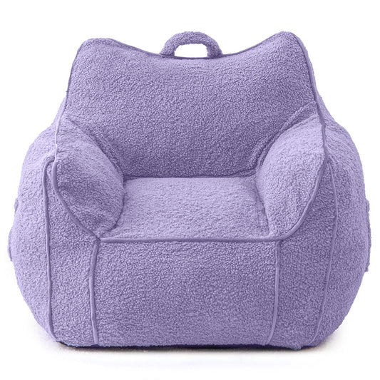 MAXYOYO Kids Bean Bag Chair, Sherpa Bean Bag Couch with Decorative Edges for children's room (Purple)