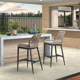 PURPLE LEAF Outdoor Bar Stool Set of 6, Wicker Chairs Bar Chairs with Cushion, All-Weather Patio Furniture kitchen stools