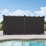 PURPLE LEAF Outdoor Pergola with Retractable Canopy Aluminum Shelter for Beach Porch Garden Shade Pavilion Pergola with Curtains
