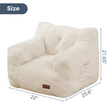 MAXYOYO Kids Sherpa Bean Bag Chair, Teddy Lazy Sofa for Girls and Boys, Beige
