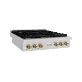 ZLINE 36" Paramount Gas Rangetop DuraSnow® Stainless Steel Champagne Bronze SRTSZ-36-CB