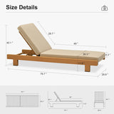 PURPLE LEAF Outdoor Daybed for Patio, Poolside Chaise Lounge Bed with Cushion, Olefin Blend Fabric, Aluminum Frame Sunbed with Side Table for Deck and Backyard
