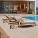 PURPLE LEAF Outdoor Chaise Lounge Patio Lounge Chair Recliner with Side Table and Cushion for Poolside Balcony Backyard