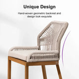 PURPLE LEAF Outdoor Bar Stools Wicker Rattan Bar Stools with Back Aluminum Outside Garden Patio Bar Chairs