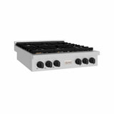 ZLINE 36" Paramount Gas Rangetop Stainless Steel Matte Black SRTZ-36-MB