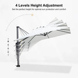 PURPLE LEAF Pool Umbrella Outdoor Cantilever Umbrella with In-ground Base