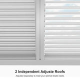 PURPLE LEAF Athena Louvered Pergola White Outdoor Aluminum Pergola with Strip Lights Adjustable Gazebo for Patio Deck Garden