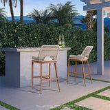 PURPLE LEAF Outdoor Bar Stool Set of 6, Wicker Chairs Bar Chairs with Cushion, All-Weather Patio Furniture kitchen stools