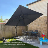 PURPLE LEAF Best Value Cantilever Patio Umbrella with Left-Right Tilt and 360° Swivel Outdoor Umbrellas