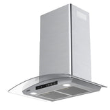 CIARRA 30 inch Glass Wall Mount Range Hood, 650 CFM 3-Speed Extraction, Wave & Touch Control Kitchen Hood CAS75502-N-OW