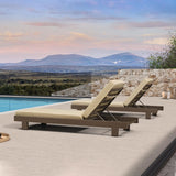 PURPLE LEAF Outdoor Daybed for Patio, Poolside Chaise Lounge Bed with Cushion, Olefin Blend Fabric, Aluminum Frame Sunbed with Side Table for Deck and Backyard