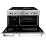ZLINE 48" Bundle Range RAS-SN-48 & Range Hood 8654SN-48, 2KP-RASSNRH48