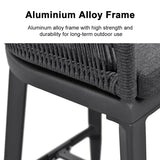 PURPLE LEAF Outdoor Bar Stools Rattan Bar Stools Counter Stools with Back and Cushions for Patio, Garden, Kitchen